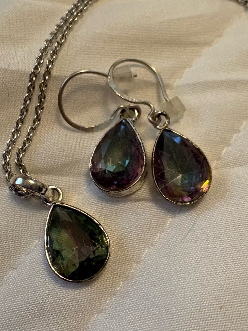 Elegant Mystic Topaz Necklace & Earrings